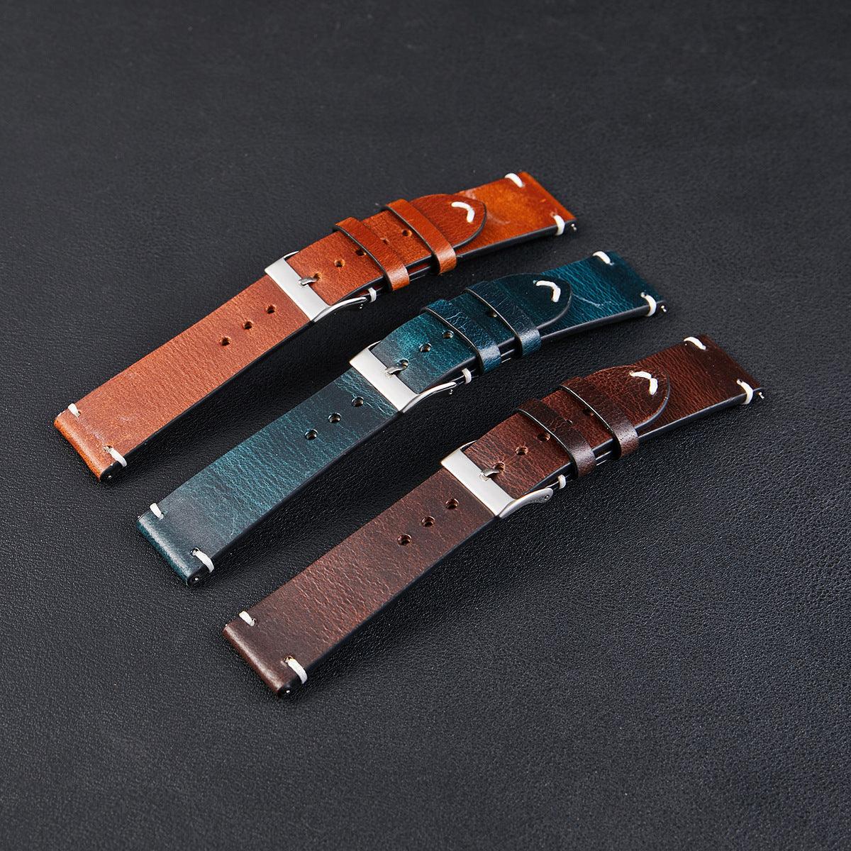 Pure Leather Leather Strap Men's And Women's Thin Italian Leather